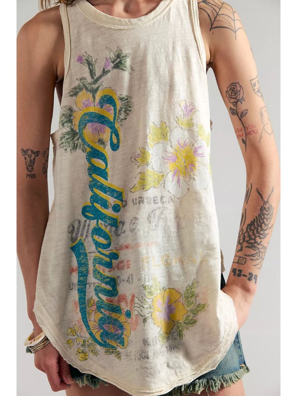 🆕 FREE PEOPLE We The Free Rosie Graphic Tank / Tofu Combo